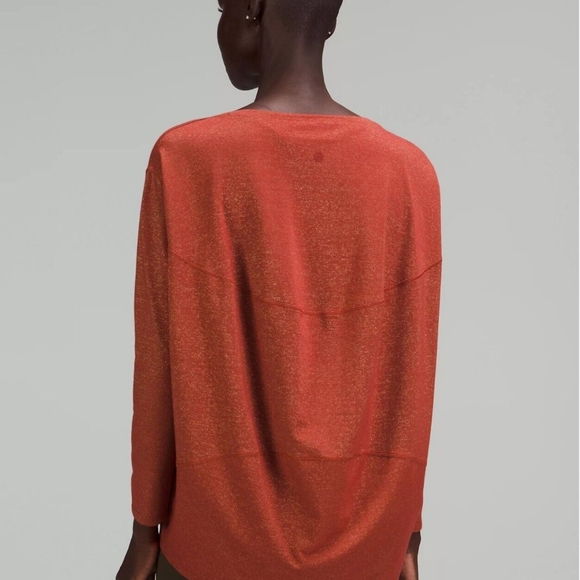 Lulu sparkle rust colored lounge top size 0 - Picture 3 of 10